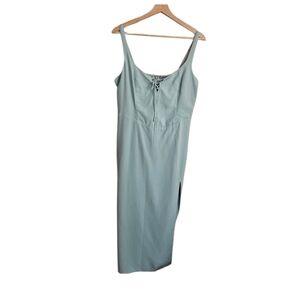 Ambercrombie & Fitch Maxi Dress Large Sage Green Minimalist Coastal Wedding